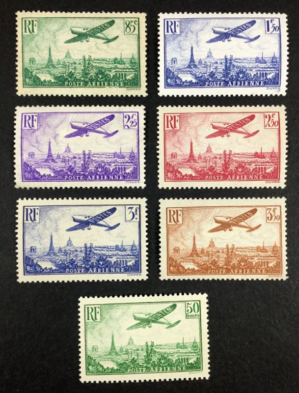 MOMEN: FRANCE SC #C8-C14 1936 AIRMAIL MINT OG NH LOT #68229