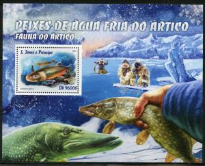 SAO TOME 2016 ARTIC  FAUNA FISH OF THE FROZEN ARCTIC WATER S/S MINT NEVER HINGED