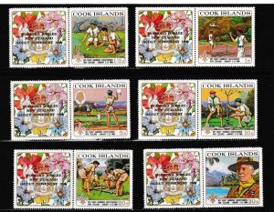 Cook Islands # 248-253 Scouting - 5th National Jamboree, Mint NH + Labels, NH