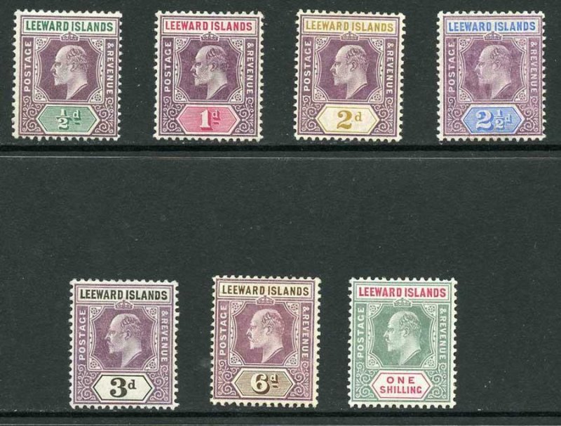 Leeward Islands SG29/35 KEVII Wmk Mult Crown CA Set of 7 M/M 