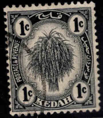 MALAYA Kedah Scott 24 Used  Sheaf of Rice stamp on watermarked paper