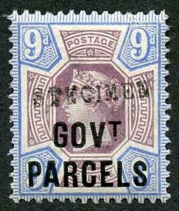 SG067s 9d Jubilee GOVT PARCELS Opt Specimen U/M