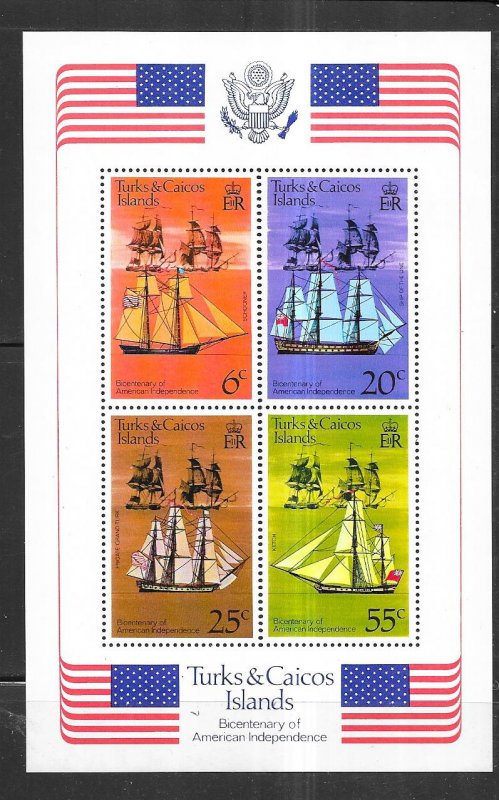 Turks & Caicos Islands #314a U.S. Bicentennial  S/S (MNH) CV$2.00