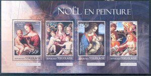 TOGO 2013 CHRISTMAS  PAINTINGS  SHEET MINT NH