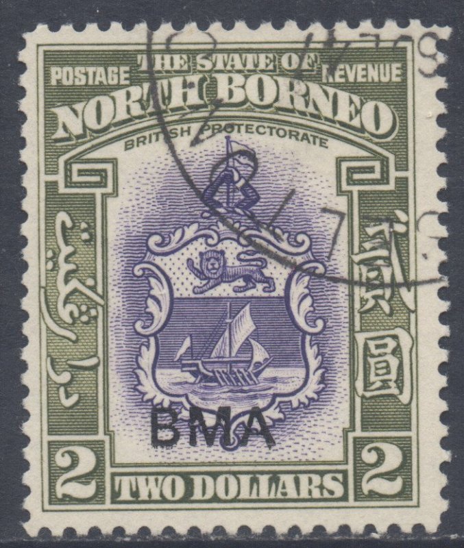 North Borneo Scott 221 - SG333, 1945 BMA $2 used