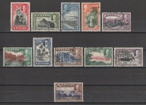 CEYLON 1935/6 SG 368/78 USED Cat £42