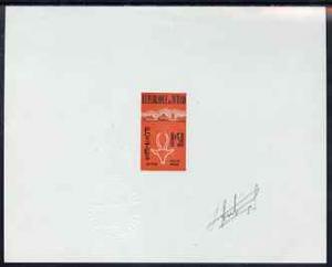 Chad 1961 Gazelle imperf die proof of 50c in vermilion &a...