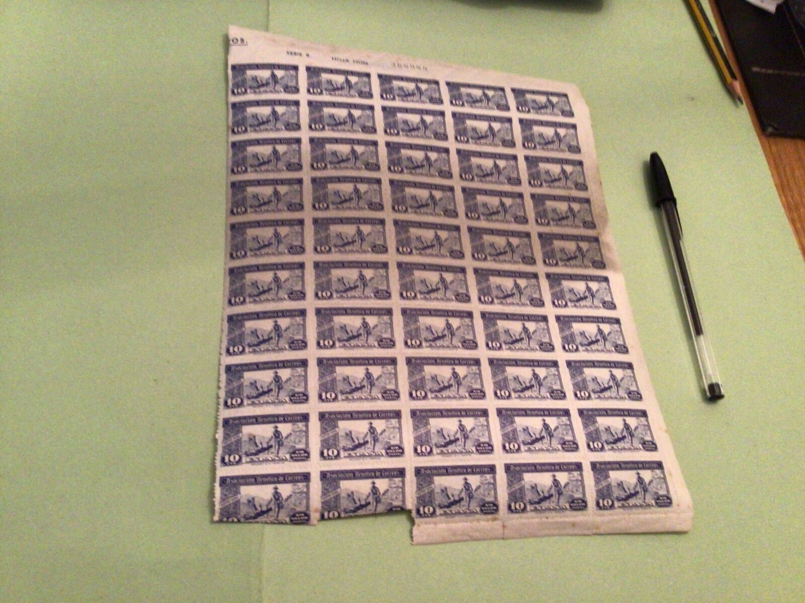 Spain 1944 stamps part sheet stains & Damage sent folded Ref 51061