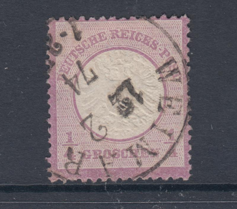 Germany Sc 14 used 1872 ¼gr violet Eagle w/ Large Shield, F-VF