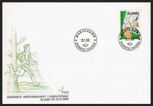 Finland-Aland 24,FDC.Michel 15. Nordic Orienteering Championships.1986.Map.