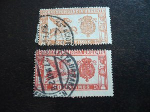 Stamps - Spain - Scott# E1, E1a - Used Set of 2 Stamps