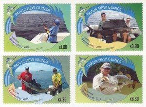 Papua New Guinea 2010 - Game Fishing - Set of 4 Stamps - MNH