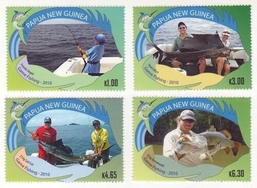 Papua New Guinea 2010 - Game Fishing - Set of 4 Stamps - MNH