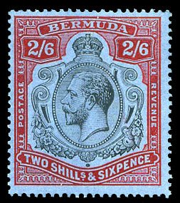 Bermuda #95var (SG 89i) Cat£100, 1930 2sh6p black and carmine red, lightly h...