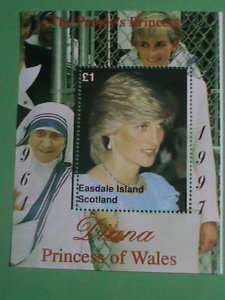 SCOTLAND STAMP- 1997-PRINCESS OF WALES- DIANA WITH MOTHER THERESA -MINT-NH  S/S