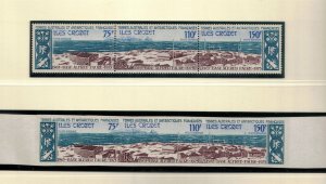 FRENCH SOUTHERN & ANTARCTIC TER Sc C33-35 NH PERF&IMPERF STRIPS OF 1974 - (WG17)