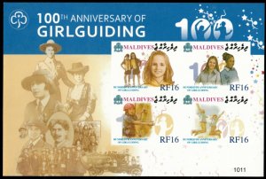 Maldives 2010 - Girl Scouts - Sheet of 4 IMPERF Stamps - Scott #3003 - MNH