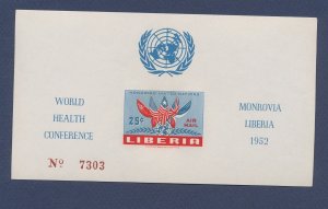 LIBERIA - Scott C70  - MNH S/S - World Health Conference - Medicine - 1952