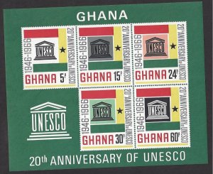 Ghana #268a MNH ss, 20th Anniversary of UNESCO, issued 1966
