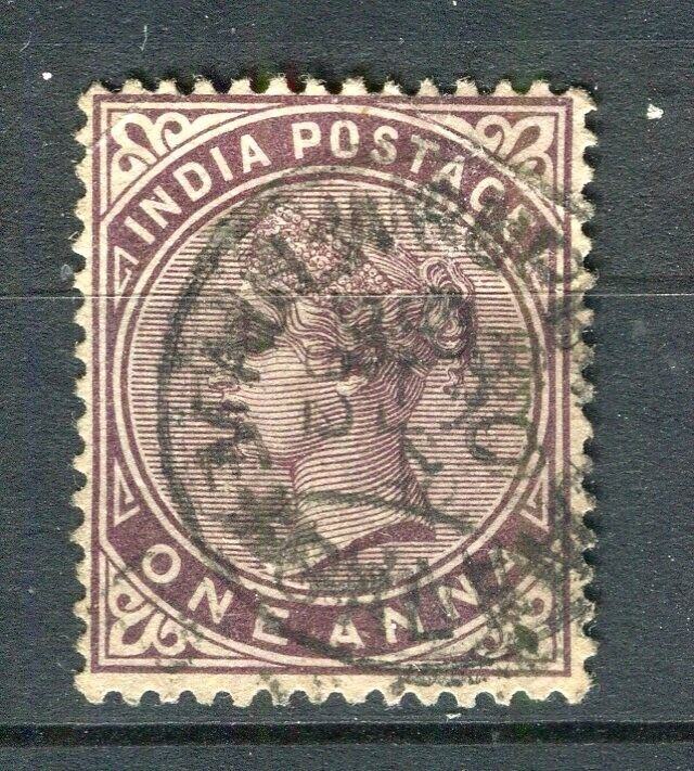 INDIA; 1890s early classic QV issue 1a. value, + fair Postmark,