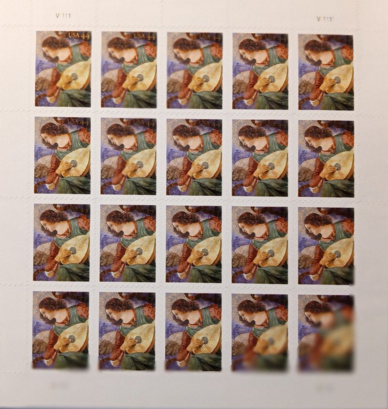 US# 4477, Angel with Lute, Sheet of 20 4-ever stamps, Unused (2009