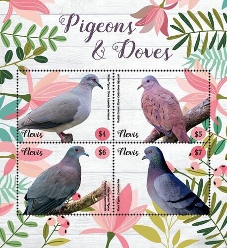 Nevis 2019 -Pigeons and Doves - Sheet of 4 stamps -Scott #1984 -MNH