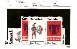 Canada, Postage Stamp, #566a Pairs (3 ea) Mint NH, 1972 Indian (AB)