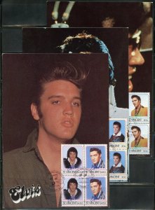 ELVIS PRESLEY LOT OF 10(9 DIFFERENT) MAXIMUM CARDS FIRST DAY CANCELLED