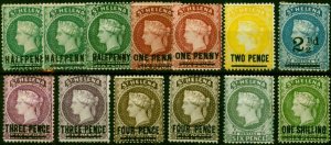 St Helena 1884-94 Extended Set of 13 SG34-45 All Shades & Settings Fine MM CV...