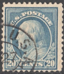 SC#515 20¢ Franklin Single (1917) Used