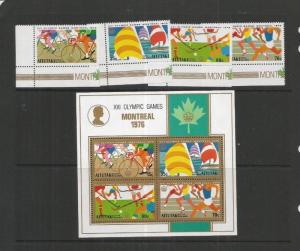 AITUTAKI SCOTT 127-30 AND 130A MNH