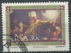 South Africa Sc#703 Used, 30c multi, The Bible (1987)