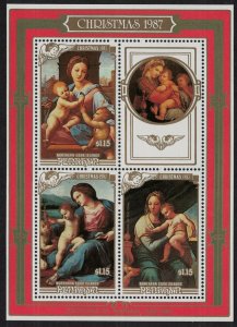 Penrhyn Christmas Religious Paintings by Raphael MS 1987 MNH SG#MS418