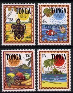 Tonga 1991 Heilala Week set of 4 opt'd SPECIMEN (Turtle, ...
