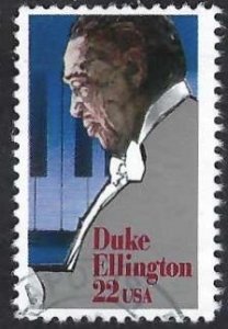 United States #2211 22¢ Duke Ellington (1986). Used.