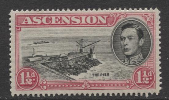 ASCENSION- Scott 42A - The Pier -1949 - MNH - Single 1.1/2d Stamp