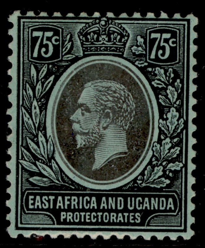 EAST AFRICA and UGANDA GV SG52a, 75c black/green, LH MINT.