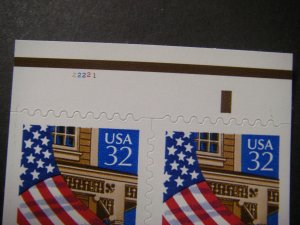 Scott 2921a, 32c Flag over Porch, UNFOLDED #22221, Pos 3, MNH Booklet Beauty