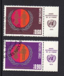 United Nations Geneva  #48-49 cancelled  1975  International  Women's year