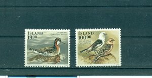 Iceland - Sc# 671-2. 1989 Birds. MNH $6.25.