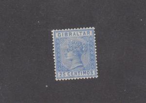 GIBRALTAR # 32 MH QUEEN VICTORIA 25cts CAT VALUE $25+