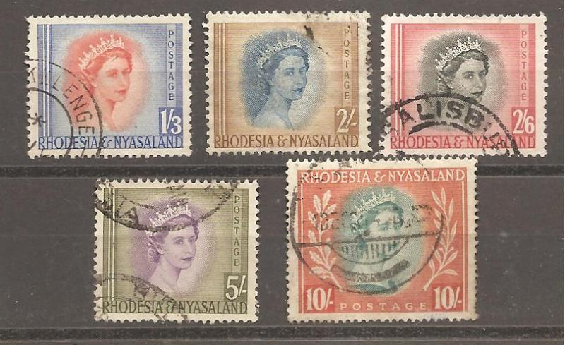 Rhodesia & Nyasaland  Scott #150-154  Used  Scott CV $33.40