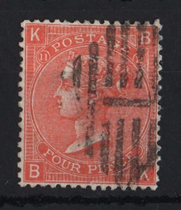 GB 1865 4d plate 11 very fine used, rich colour, well centred, clear profile s