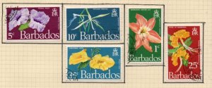 Barbados Sc 348-52 1970 Flowers stamp set used