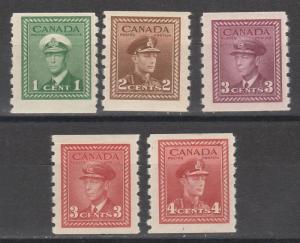 CANADA 1942 KGVI COIL SET IMPERF X PERF 8 