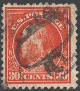 SC#516 30¢ Franklin Single (1917) Used/Crease