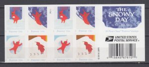 (G) USA #5243-5246 (5246a) The Snowy Day  Full Booklet of 20 stamps MNH
