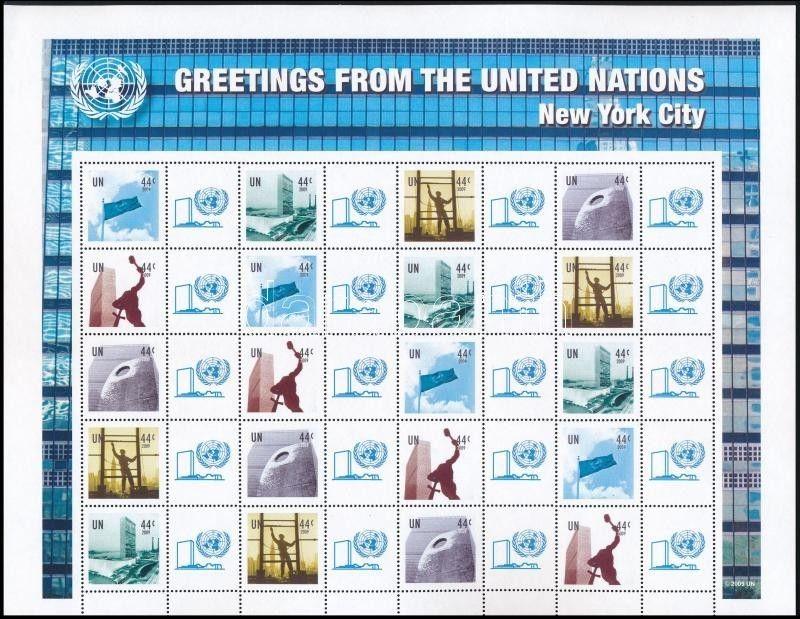 UN New York stamp Greetings stamps complete sheet MNH 2009 Mi 1149-1153 WS243882