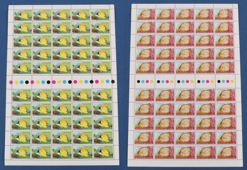 COCOS (KEELING) ISLANDS 1979 Fish set 1c-$2 in full sheets MNH **. FV $349 alone