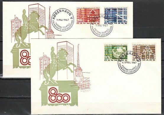 Denmark, Scott cat. 432-435. Windmill & Fortress. 2 First day covers.